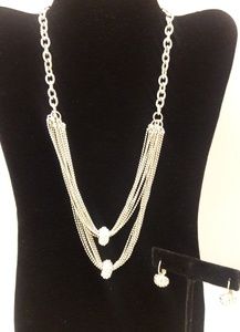 INC Silver-Tone Necklace and Earrings Jewelry Set